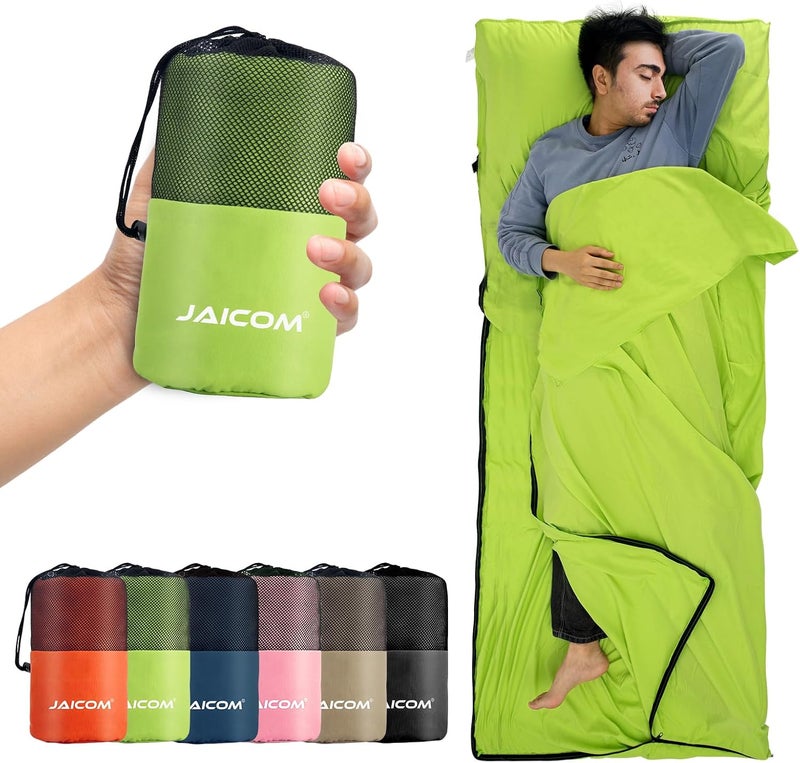JAICOM Sleeping Bag Liner, Travel Sheets & Adult Sleep Sack, Ultralight and Portable Summer Sleeping Bag - Ideal for Backpacking, Hotels and Hostels, Business Trips, Camping - Image 1